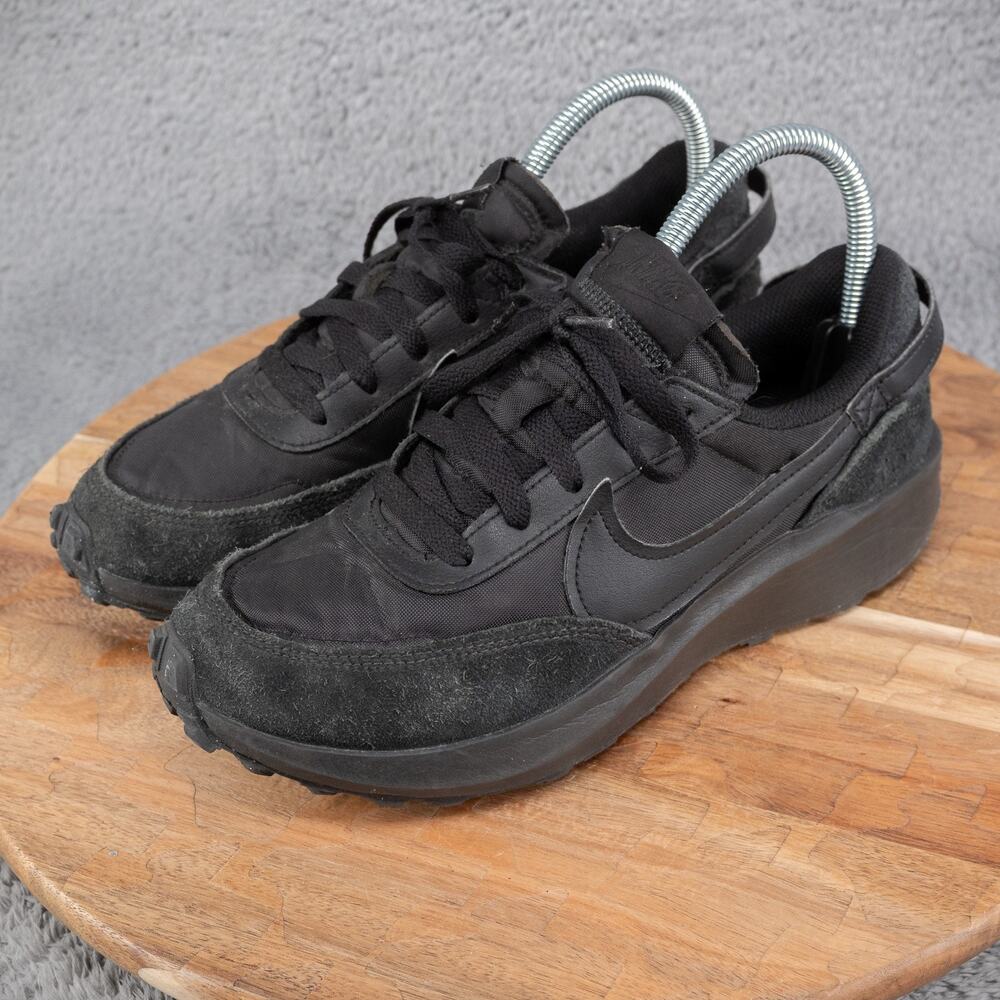 Nike Waffle Debut Triple Black Athletc Shoes Mens 6.5 Wmns 8 Sneakers DH9522-002 - Picture 3 of 8